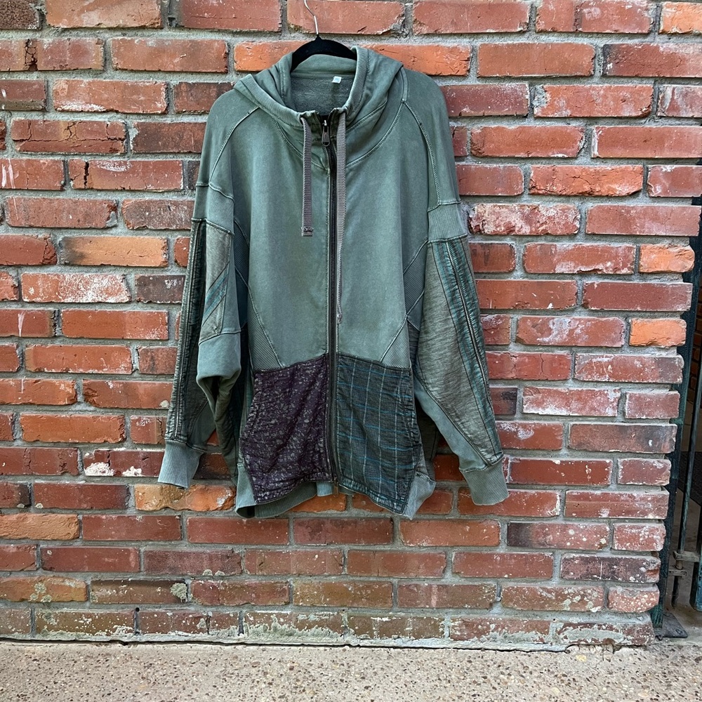 Free People Movement All Your Love Patchwork Zip Hoodie Size Large